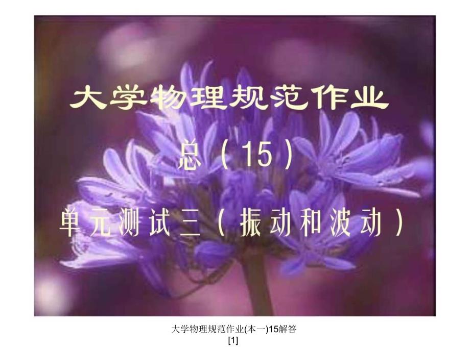 大学物理规范作业本一15解答1课件_第1页