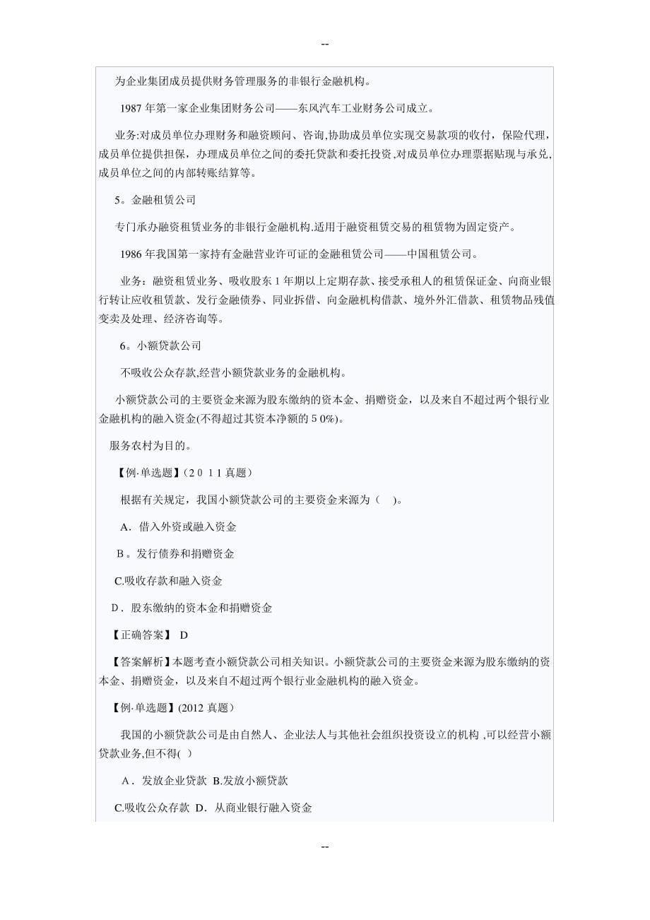 中级金融专业精讲我国的金融中介机构及其制度安排_第5页