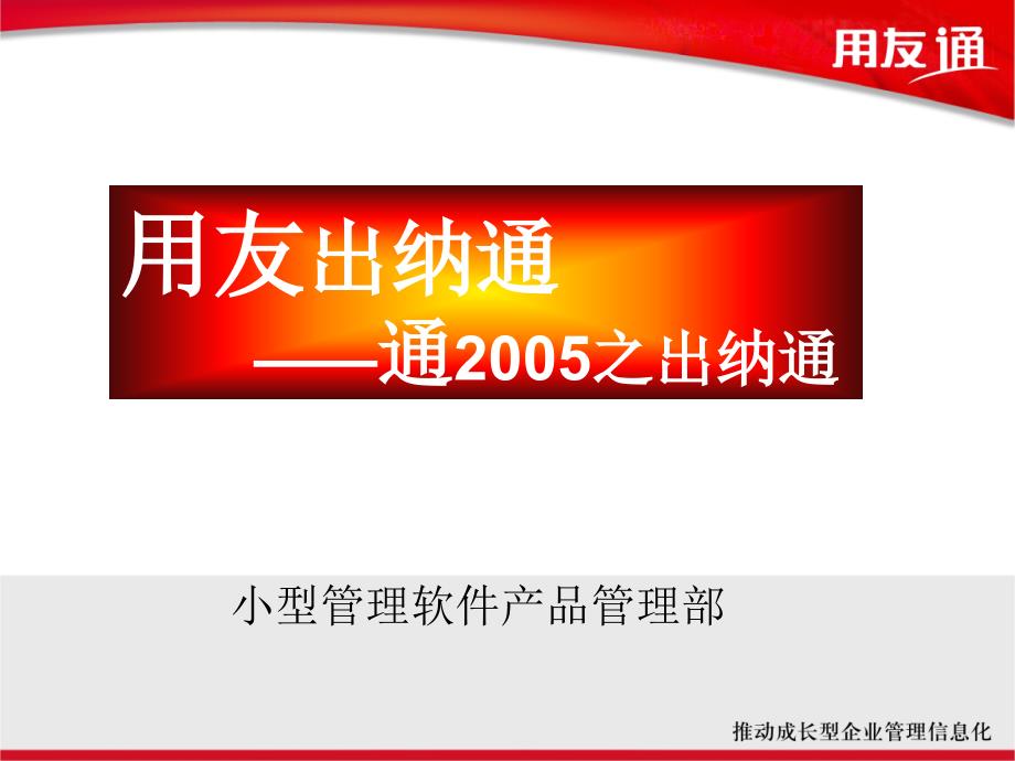 用友出纳通 ——通2005之出纳通_第1页