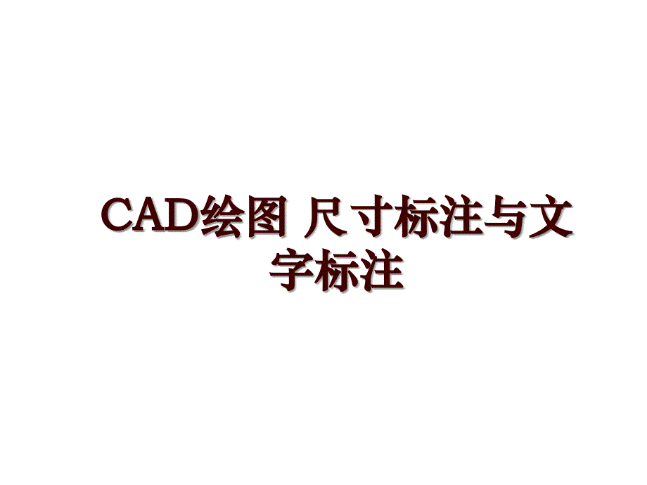 CAD绘图 尺寸标注与文字标注_第1页