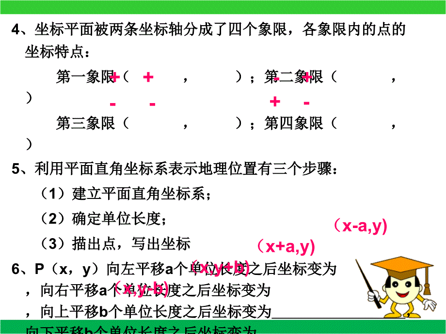 人教版七年级下册数学期末复习第七章《平面直角坐标系》(配套练习)课件_第3页