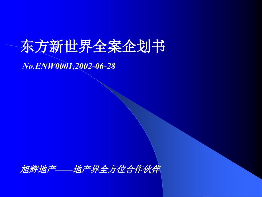 广州东方新世界全案策划书_第1页