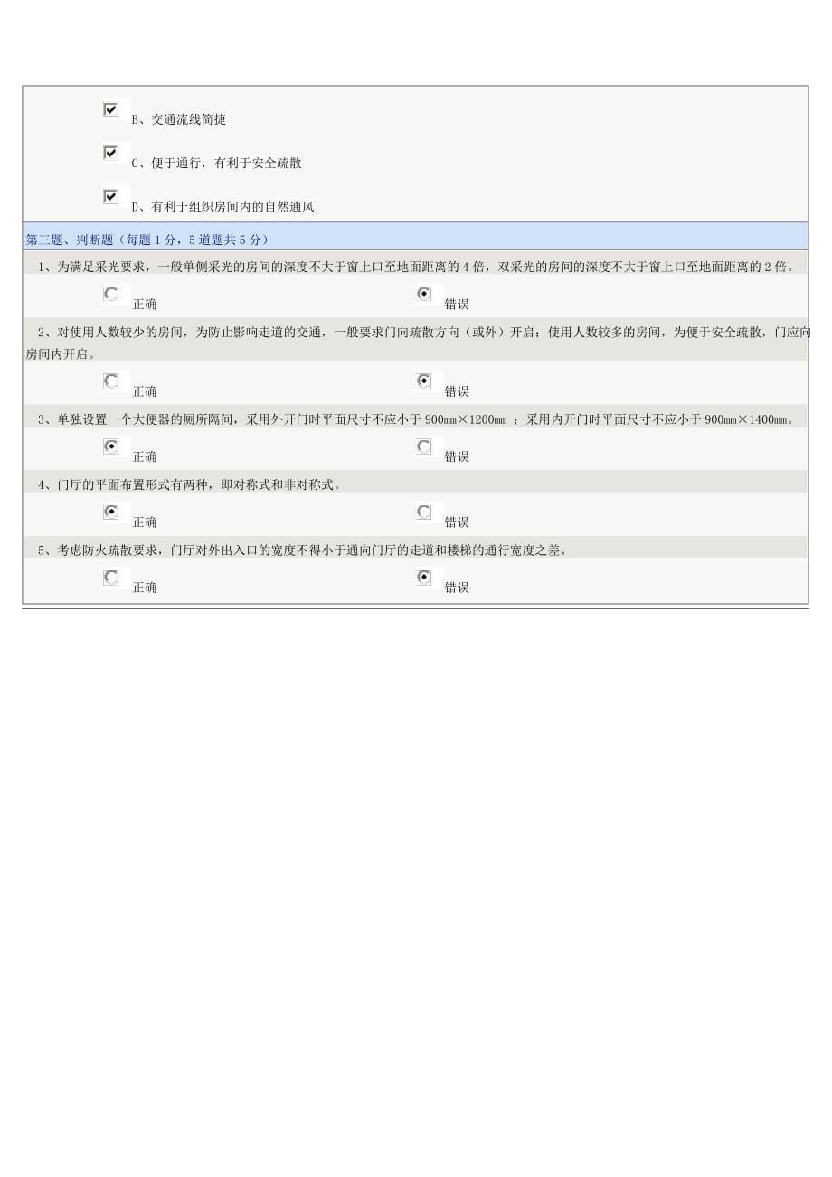 郑州大学远程教育学院《房屋建筑学》第02章在线测试._第5页