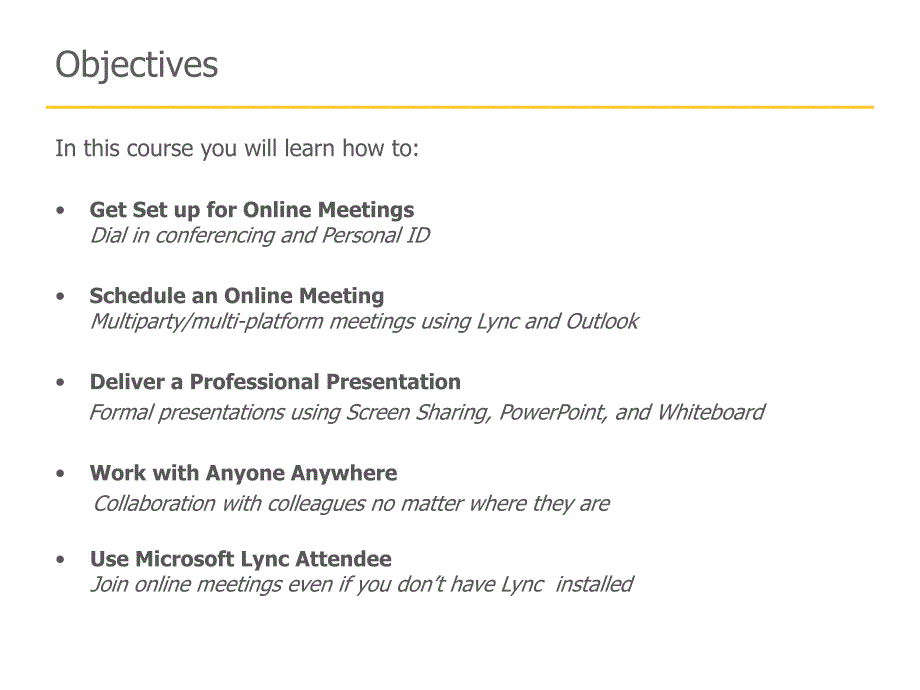 MicrosoftLyncConferencingandCollaborationTraining_第2页