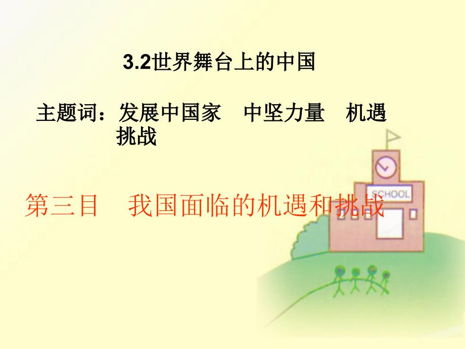 广东省佛山市顺德区九年级政治机遇与挑战课件_第1页