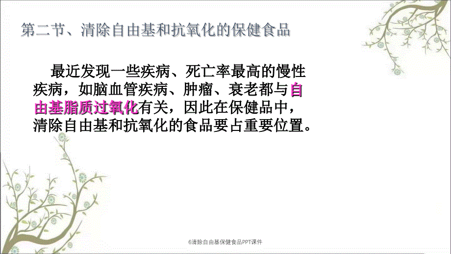 6清除自由基保健食品PPT课件_第1页