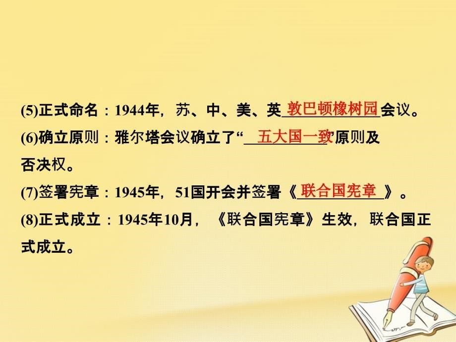 高中历史 第六单元 和平与发展 6-1 联合国的建立及其作用课件 新人教版选修3_第5页