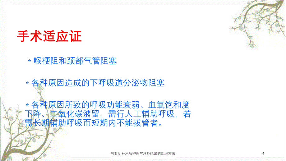 气管切开术后护理与意外脱出的处理方法_第4页