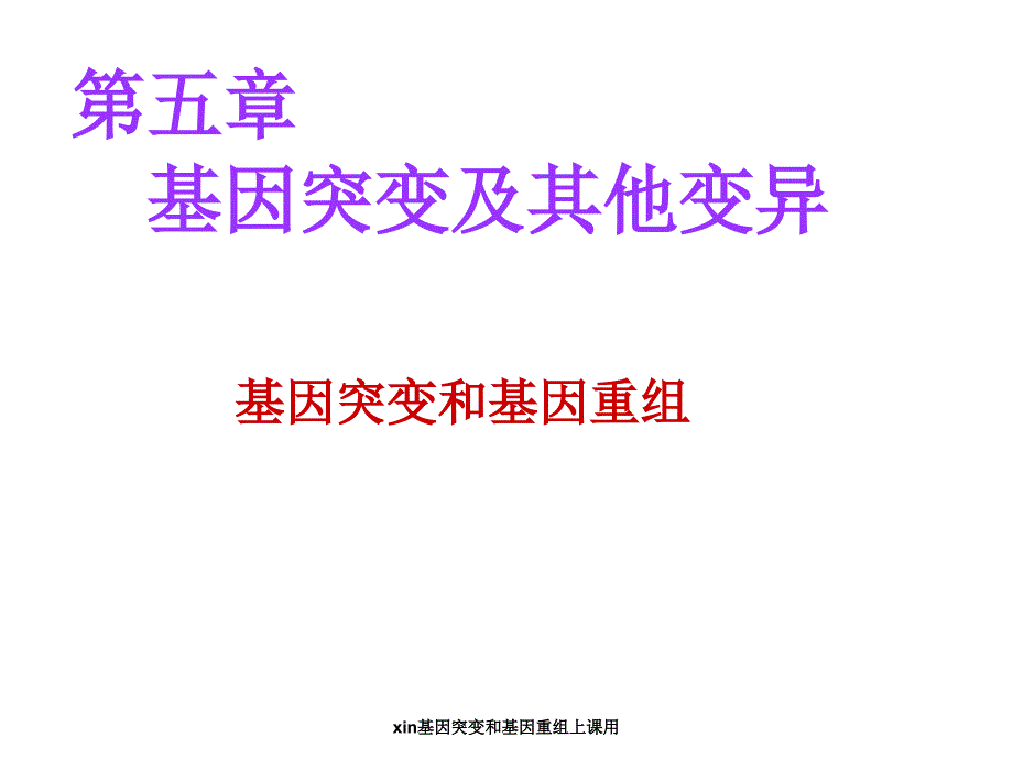 xin基因突变和基因重组上课用课件_第1页