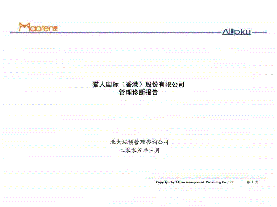 猫人国际香港股份有限公司管理诊断报告ppt课件_第1页