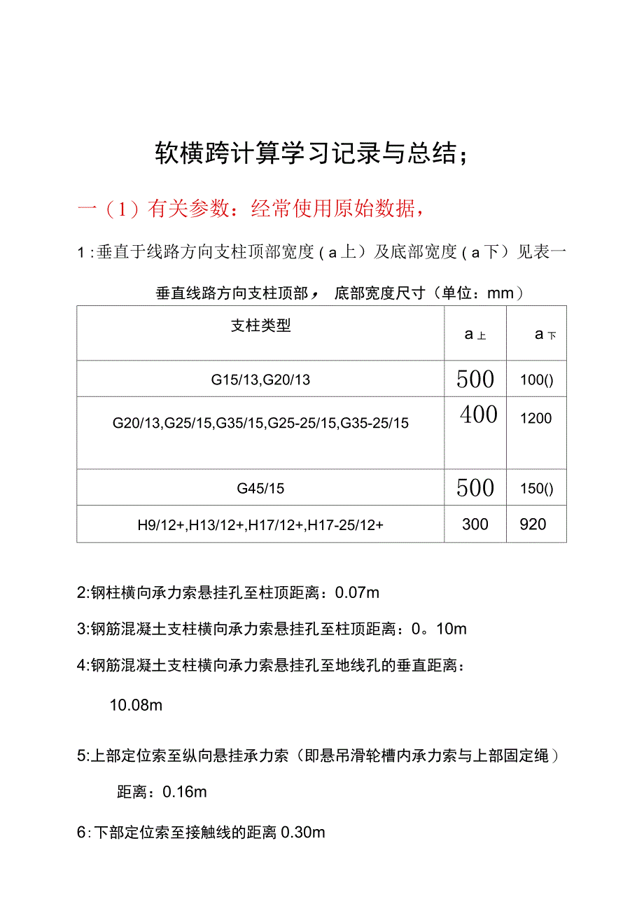 接触网软横跨计算学习记录与总结_第1页