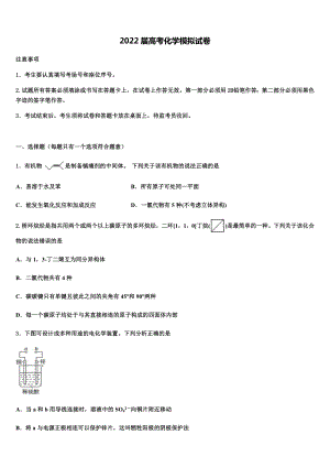 2022届广东省深圳市松岗中学高考冲刺押题（最后一卷）化学试卷(含答案解析）