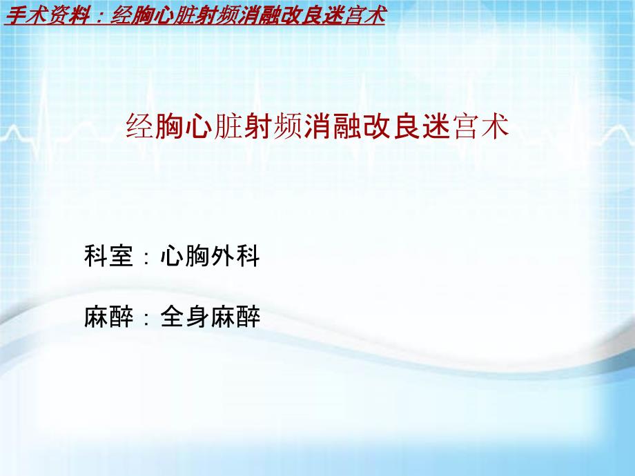 外科手术教学资料：经胸心脏射频消融改良迷宫术讲解模板_第2页