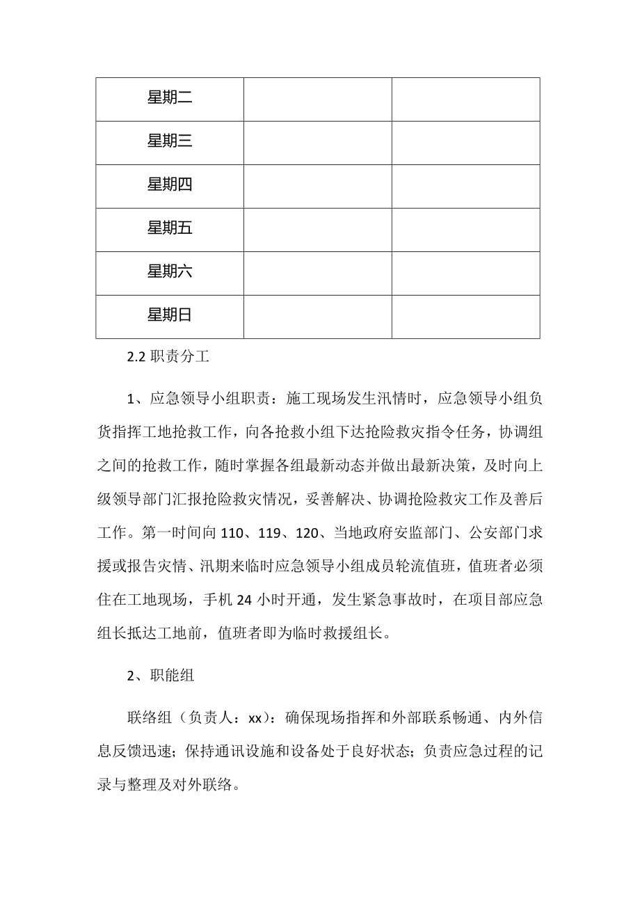 防汛应急预案（模板）_第2页