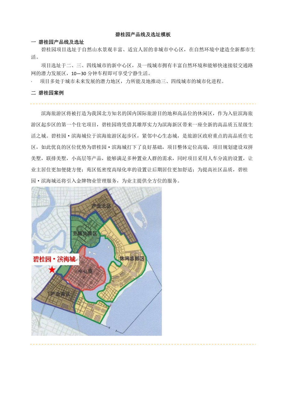 碧桂园产品线及选址_第1页