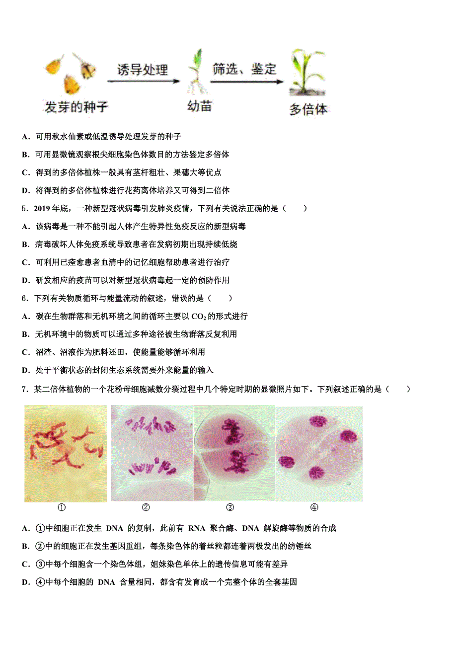 黑龙江省大庆市让胡路区大庆铁人中学2022学年高考生物四模试卷(含解析）_第2页