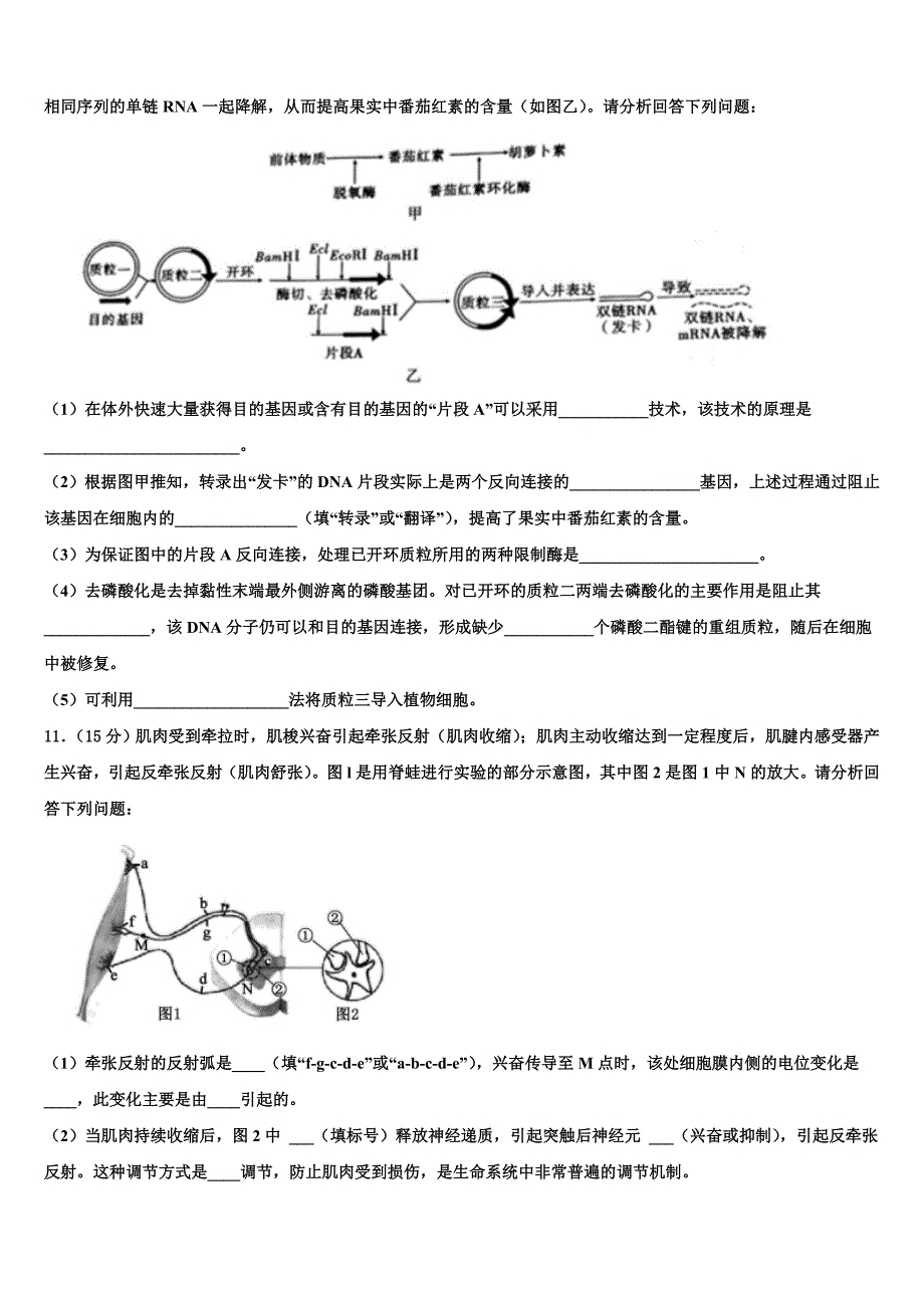 江西省重点中学2022年高三二诊模拟考试生物试卷(含解析）_第4页