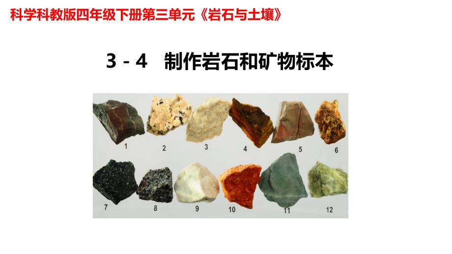 教科版（2017秋）四年级科学下册3-4制作岩石和矿物标本 课件_第1页