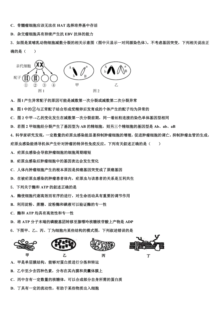 江苏省连云港等四市2022学年高考冲刺生物模拟试题(含解析）_第2页