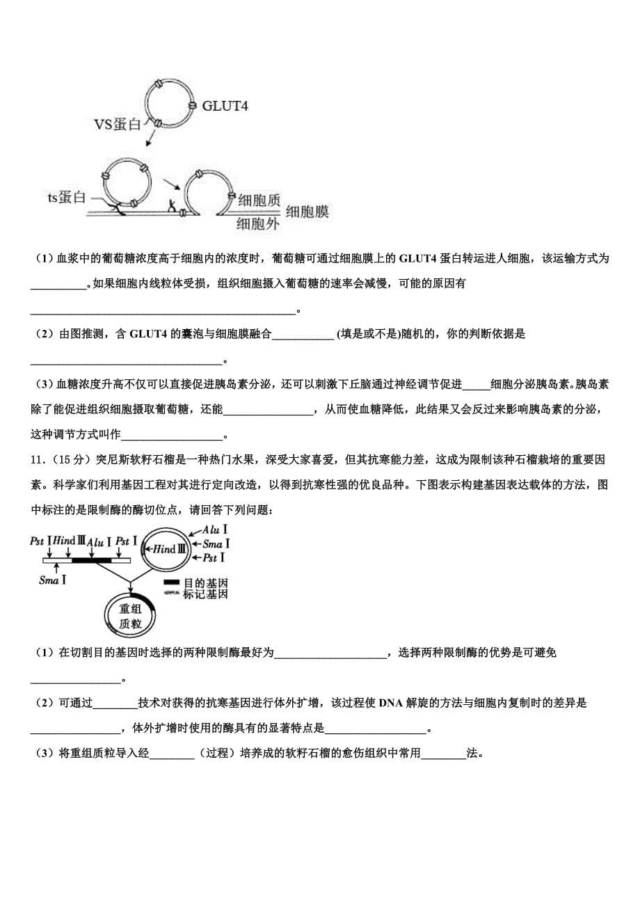 河南省周口市扶沟县包屯高级中学2022学年高三第六次模拟考试生物试卷(含解析）_第5页