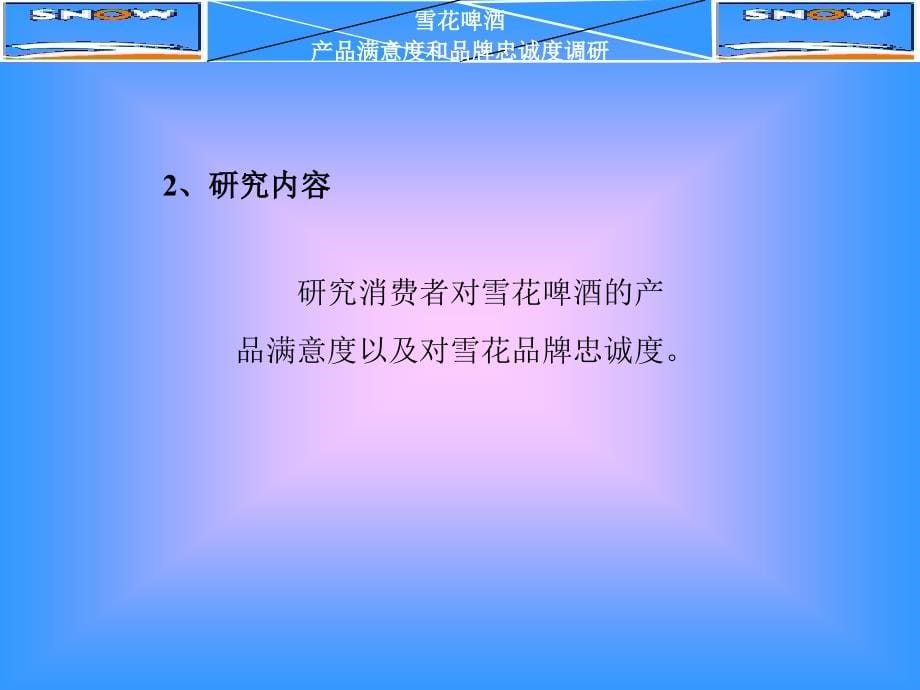 雪花啤酒产品满意度与品牌忠诚度研讨(powerpoint 67页)_第5页