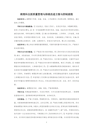 病理科全面质量管理与持续改进方案与控制流程规范