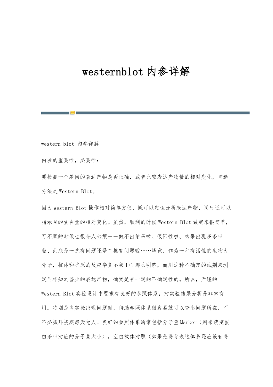 westernblot内参详解_第1页