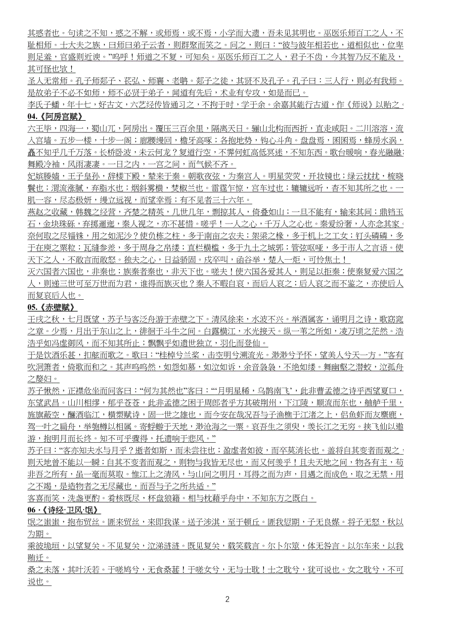 中学高中语文新课标必背古诗文14篇57730_第2页