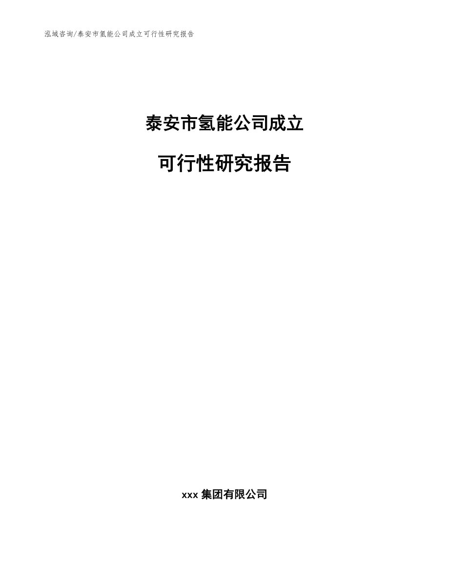 泰安市氢能公司成立可行性研究报告【范文参考】_第1页