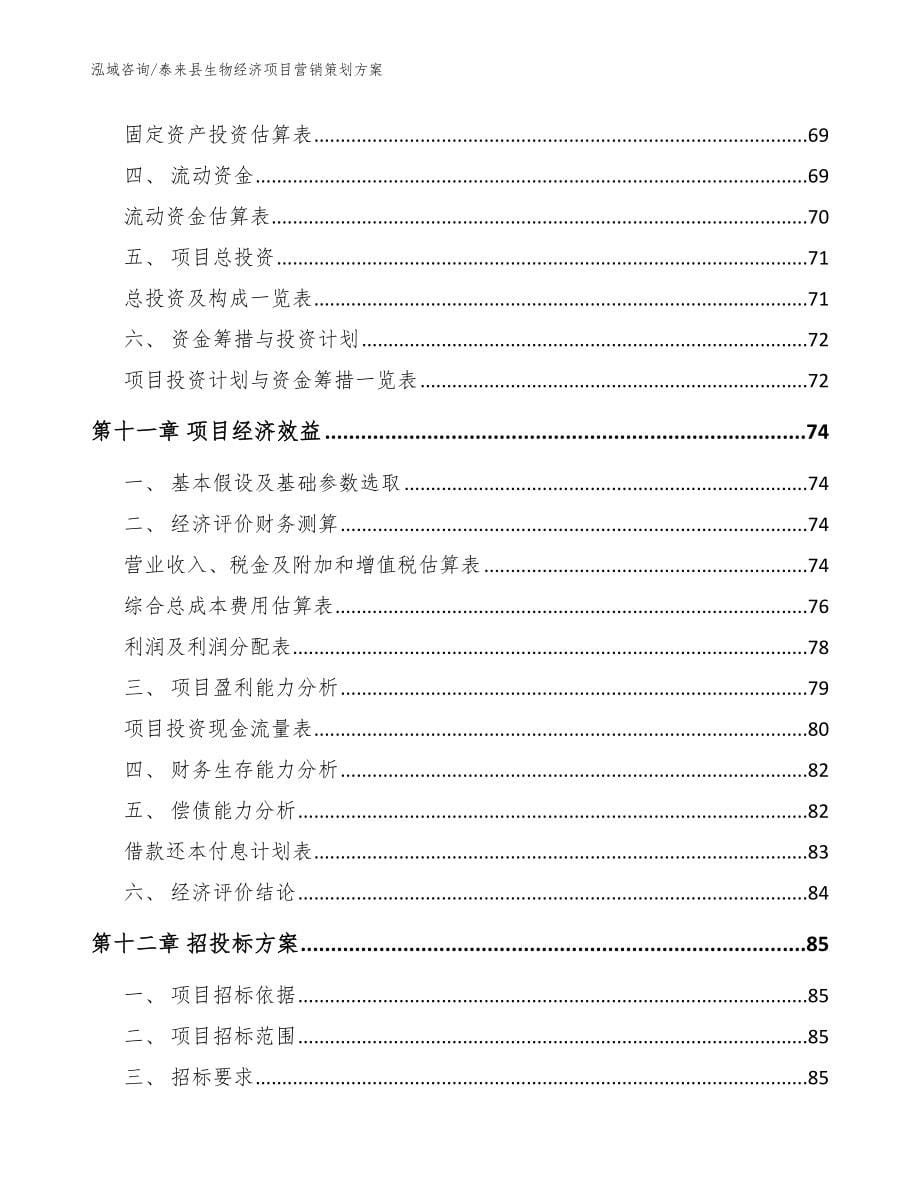 泰来县生物经济项目营销策划范文参考_第5页