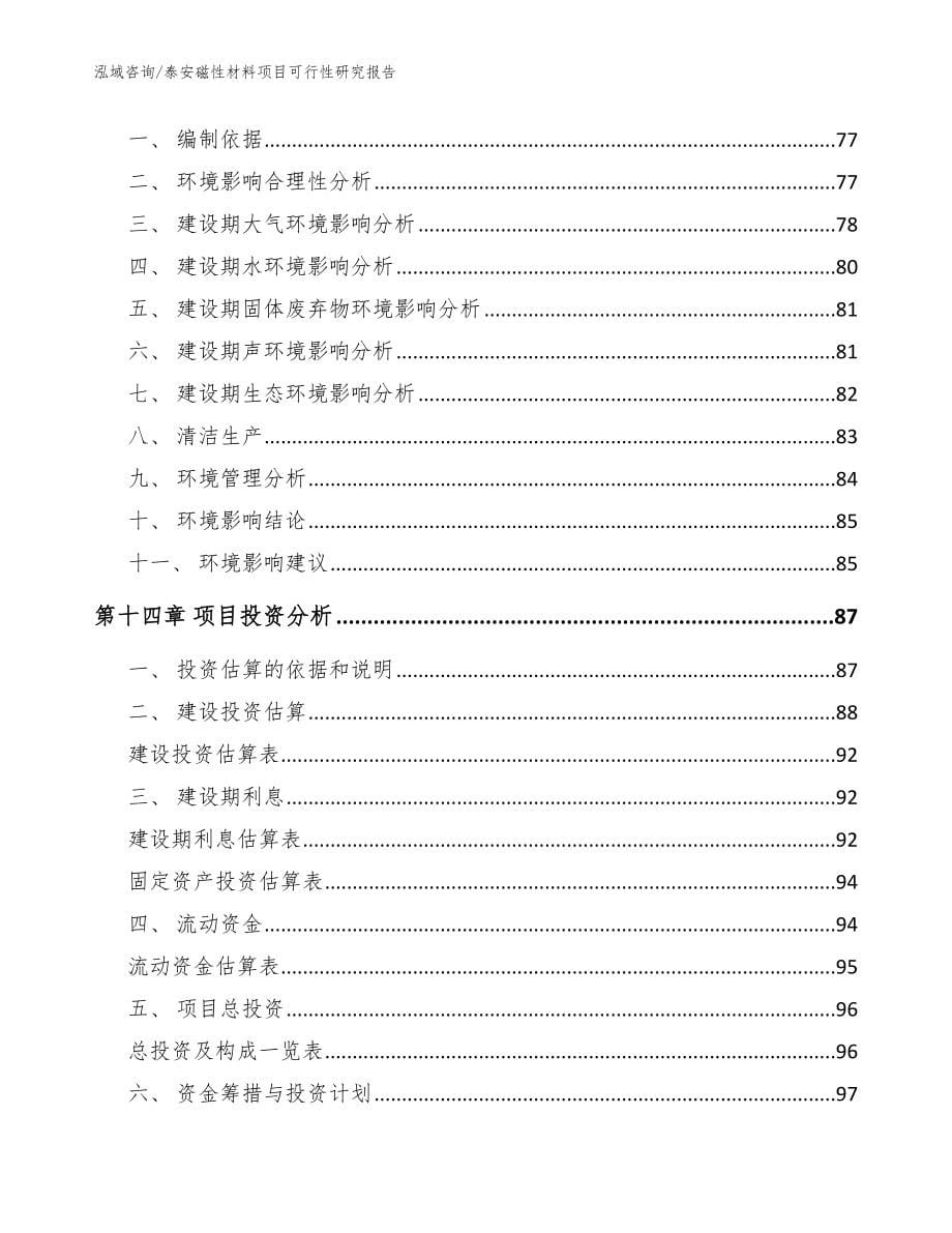 泰安磁性材料项目可行性研究报告参考范文_第5页