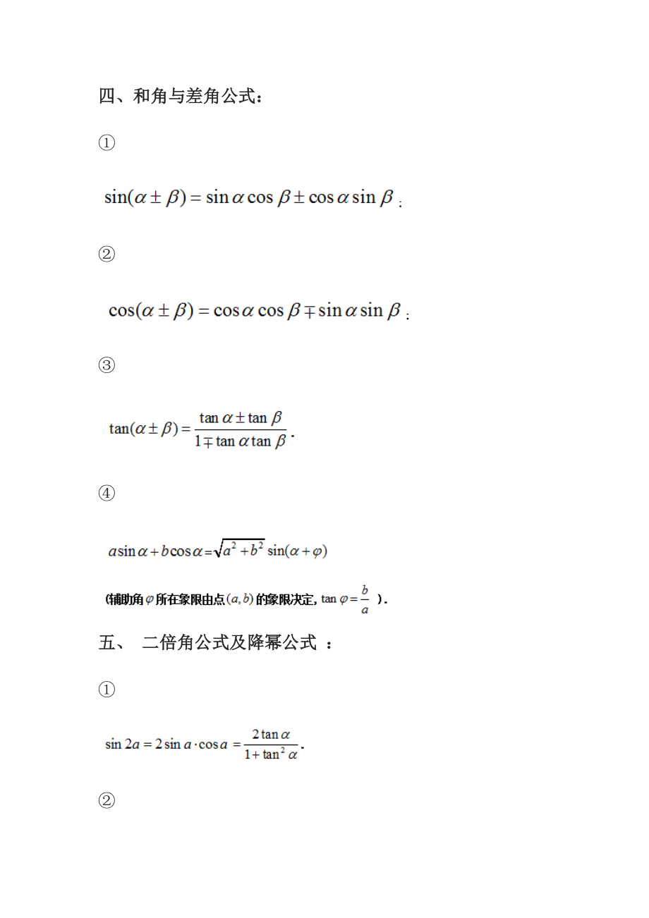 2021高中数学常用公式及结论（三角函数总结）_第3页