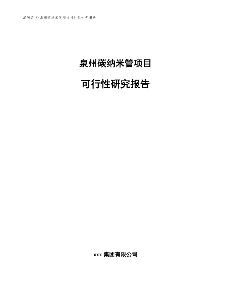 泉州碳纳米管项目可行性研究报告参考范文_第1页