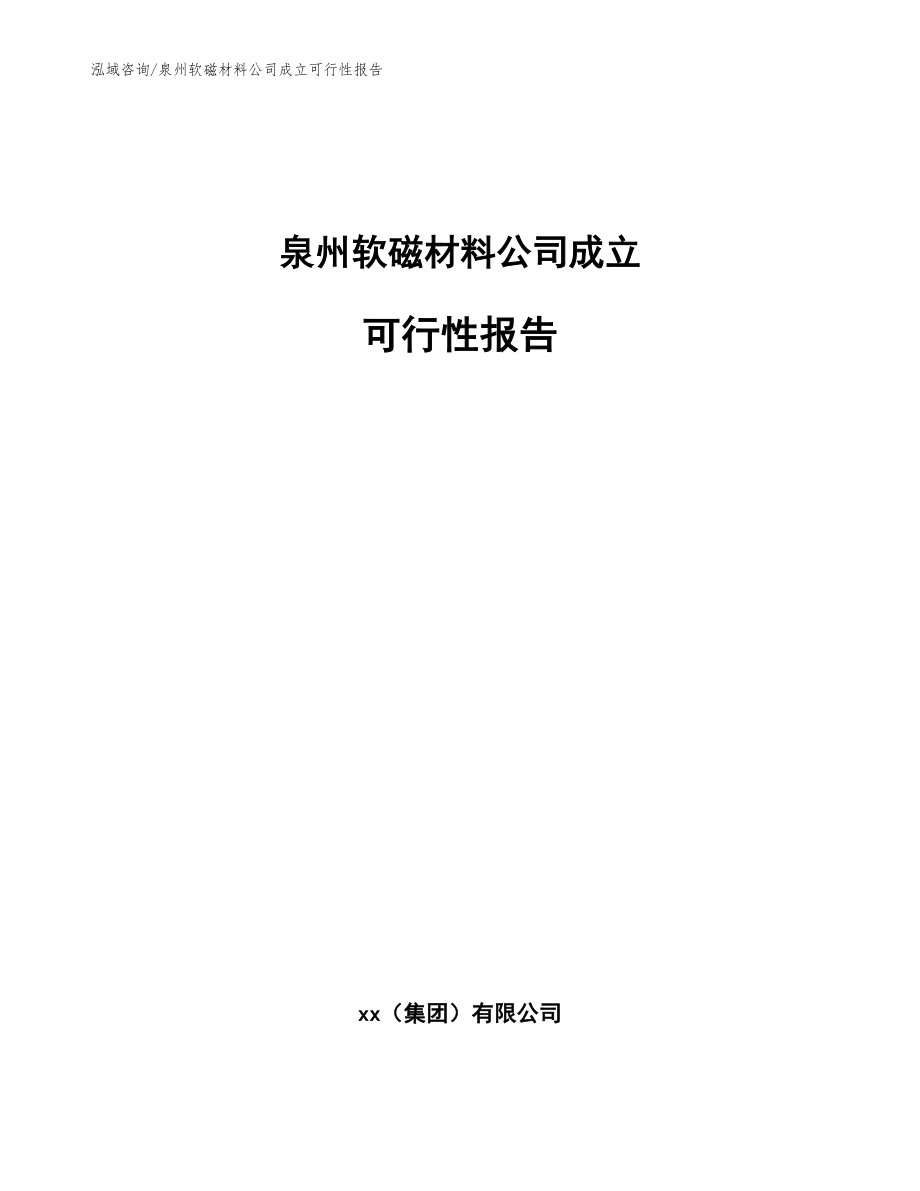 泉州软磁材料公司成立可行性报告参考范文_第1页