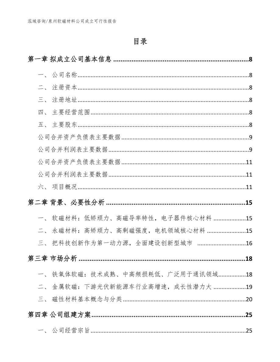 泉州软磁材料公司成立可行性报告参考范文_第3页