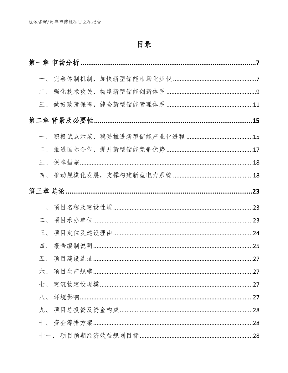 河津市储能项目立项报告【范文模板】_第1页
