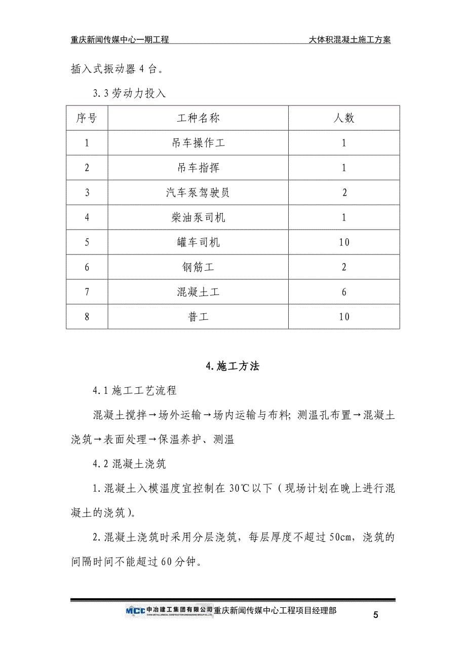 新闻传媒中心大体积混凝土施工方案终稿_第5页