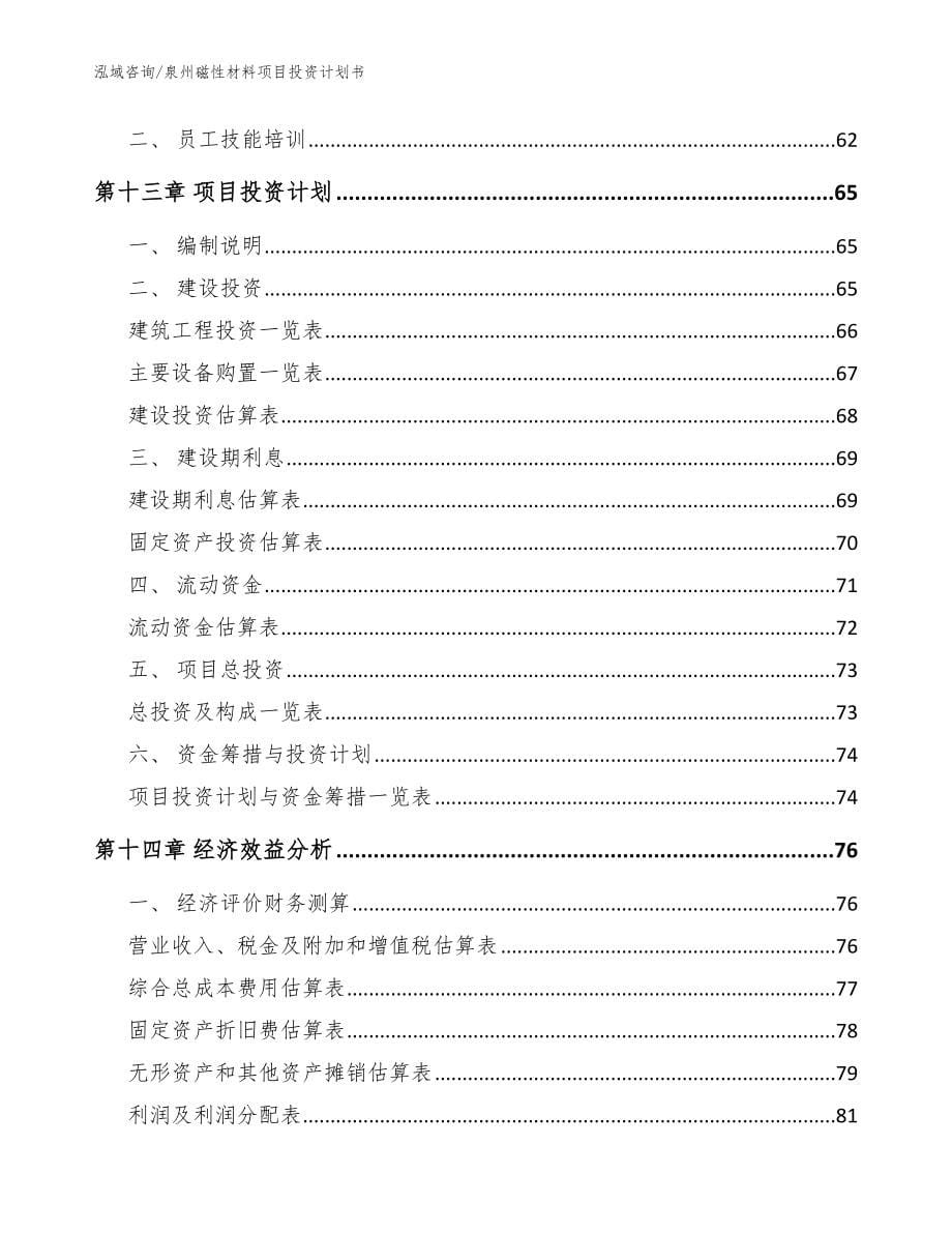 泉州磁性材料项目投资计划书（模板）_第5页