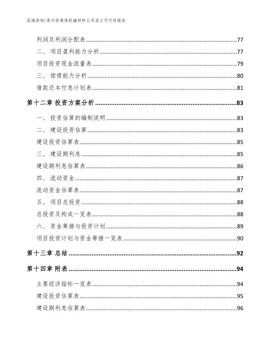 泉州铁氧体软磁材料公司成立可行性报告_参考范文_第5页