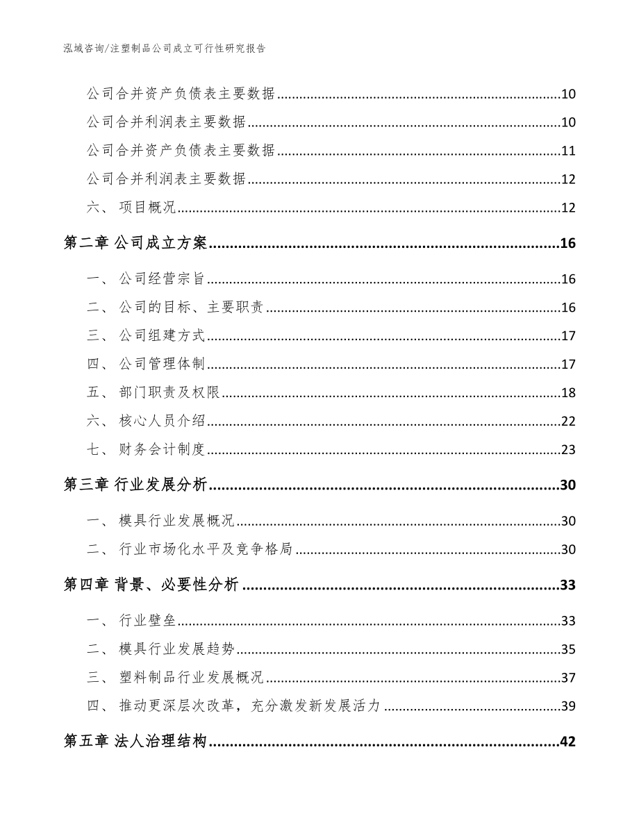 注塑制品公司成立可行性研究报告_模板参考_第4页