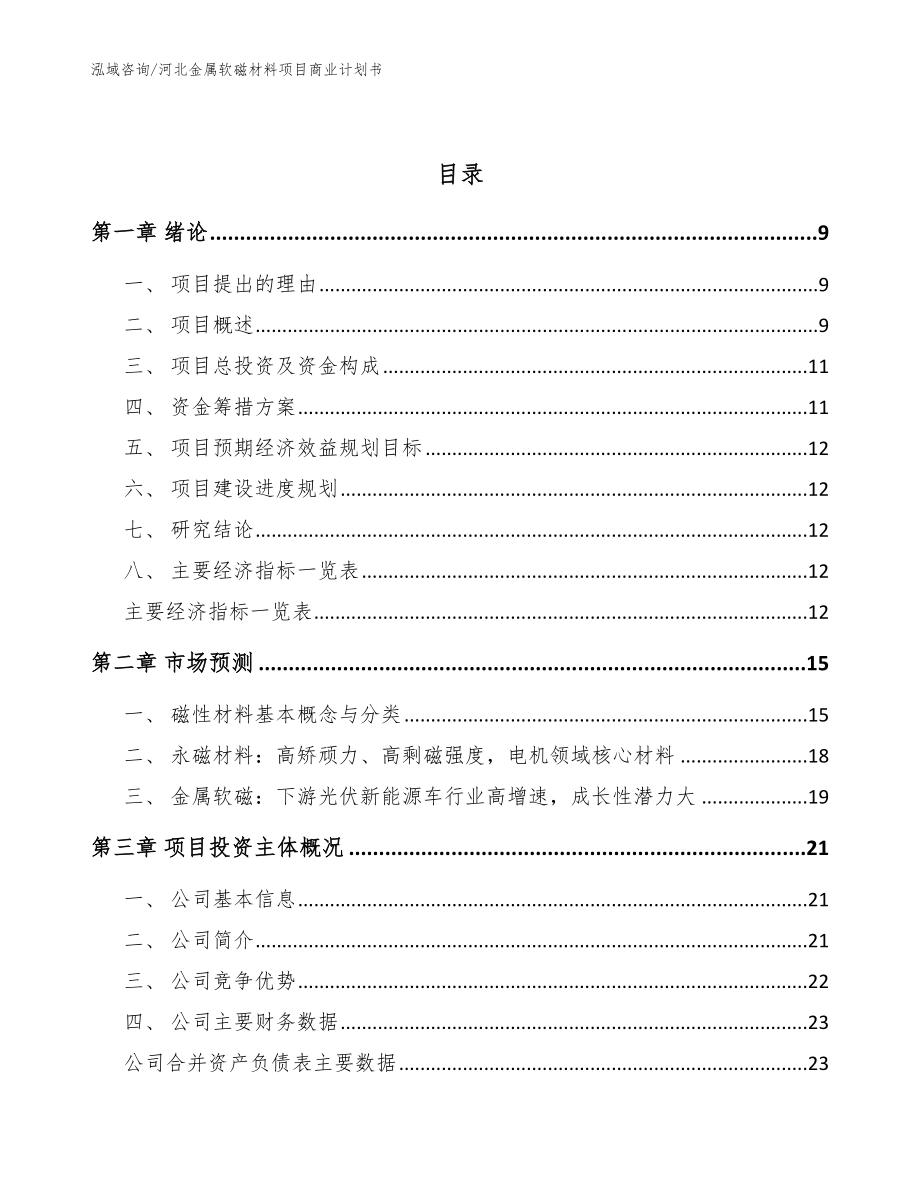 河北金属软磁材料项目商业计划书（模板）_第3页