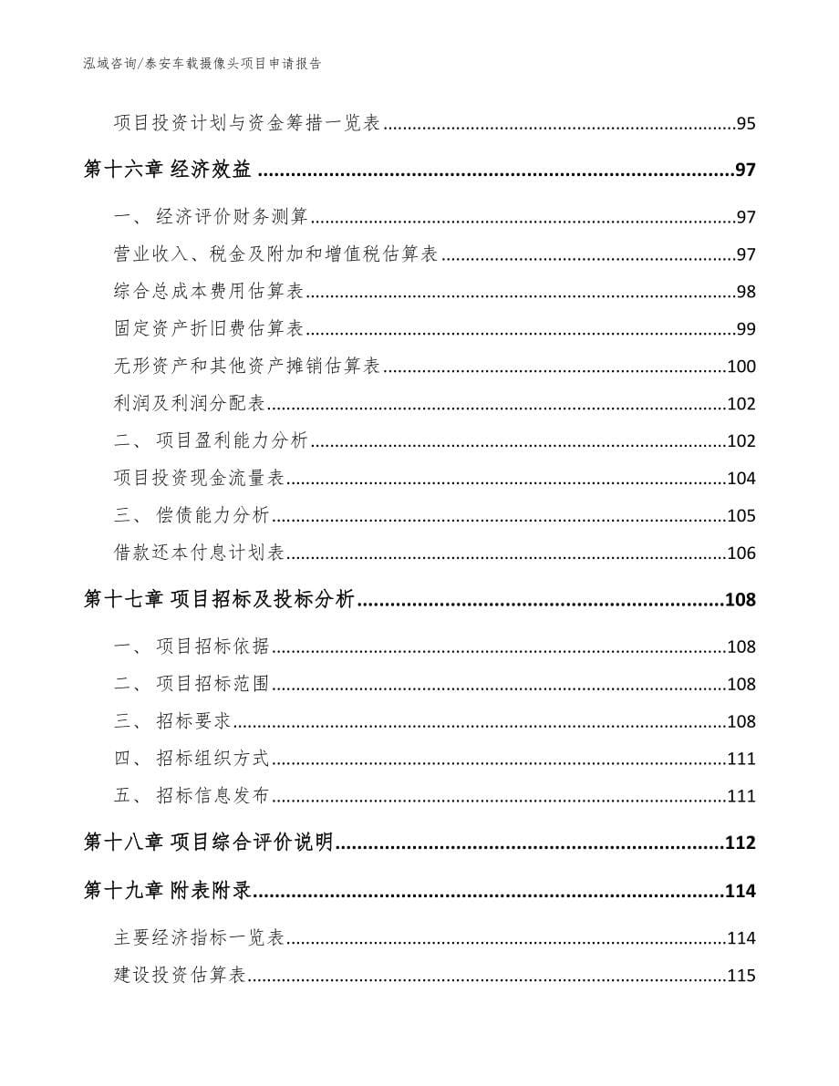 泰安车载摄像头项目申请报告_模板参考_第5页