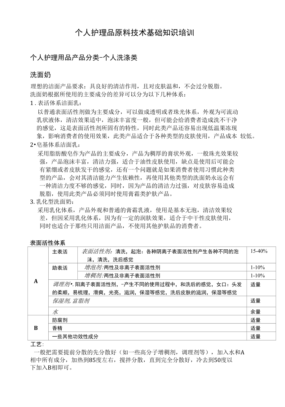 化妆品基础知识培训 洗涤_第1页