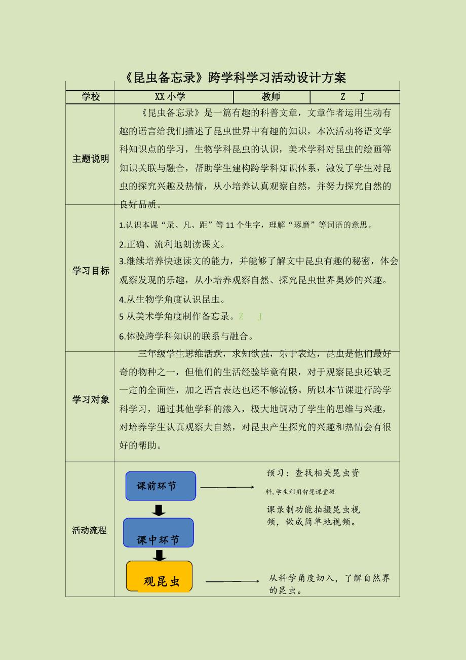 小学语文-C1跨学科学习活动设计-学习活动方案+成果及点评【2.0微能力认证】_第2页