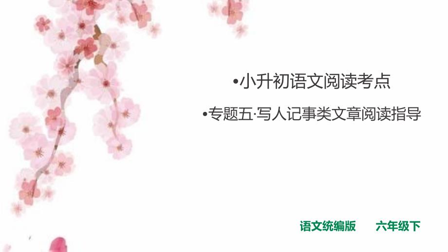小升初语文阅读考点 专题五 写人记事类文章阅读指导 课件 人教统编版_第1页