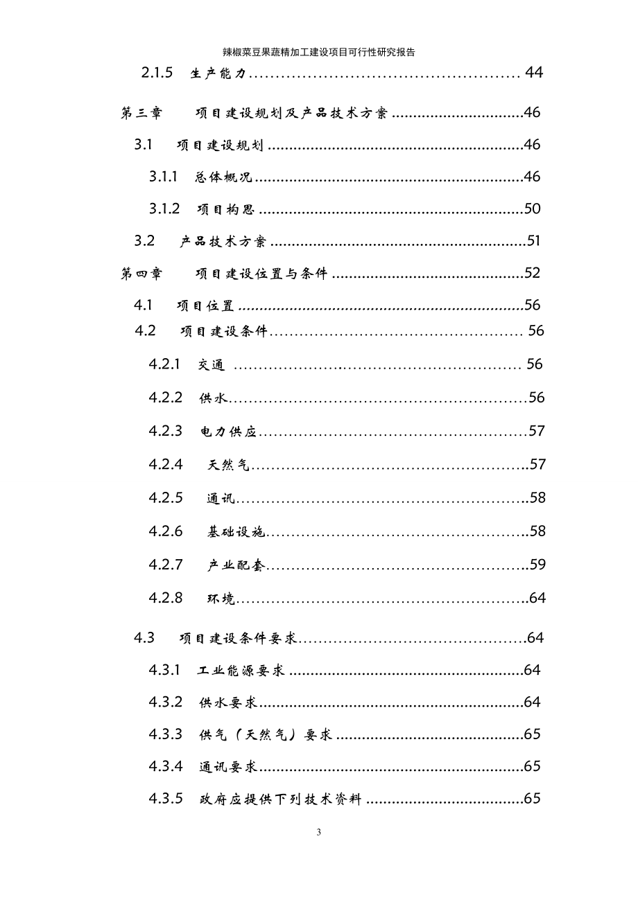 辣椒菜豆果蔬精加工建设项目可行性研究报告_第3页