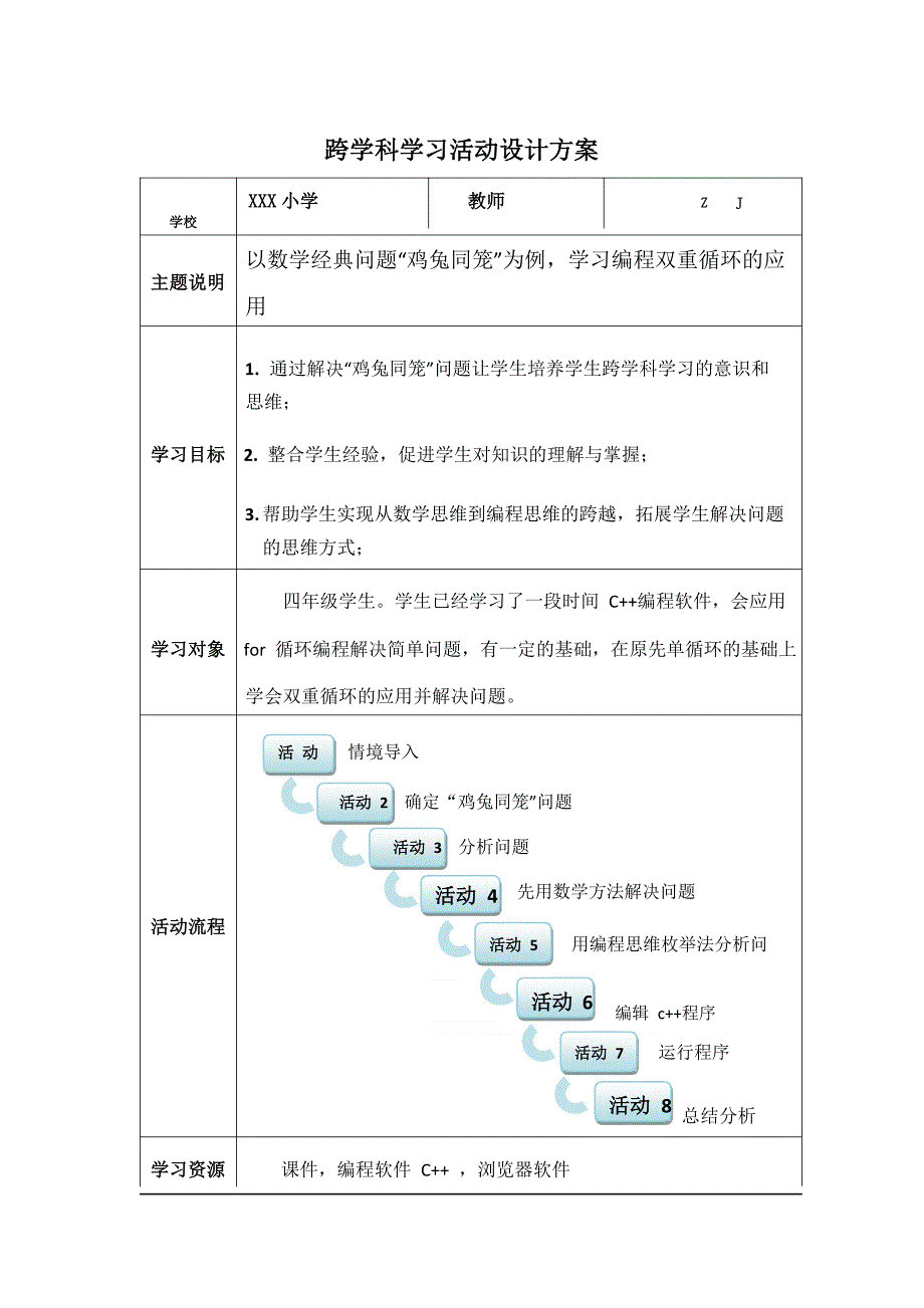 小学信息技术C1跨学科学习活动设计-学习活动方案+成果及点评【2.0微能力认证】_第2页