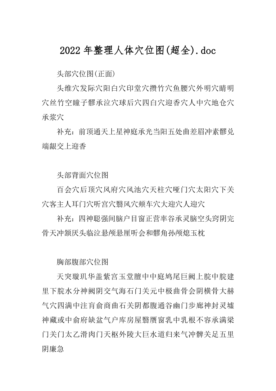 2022年整理人体穴位图.doc精品_第1页