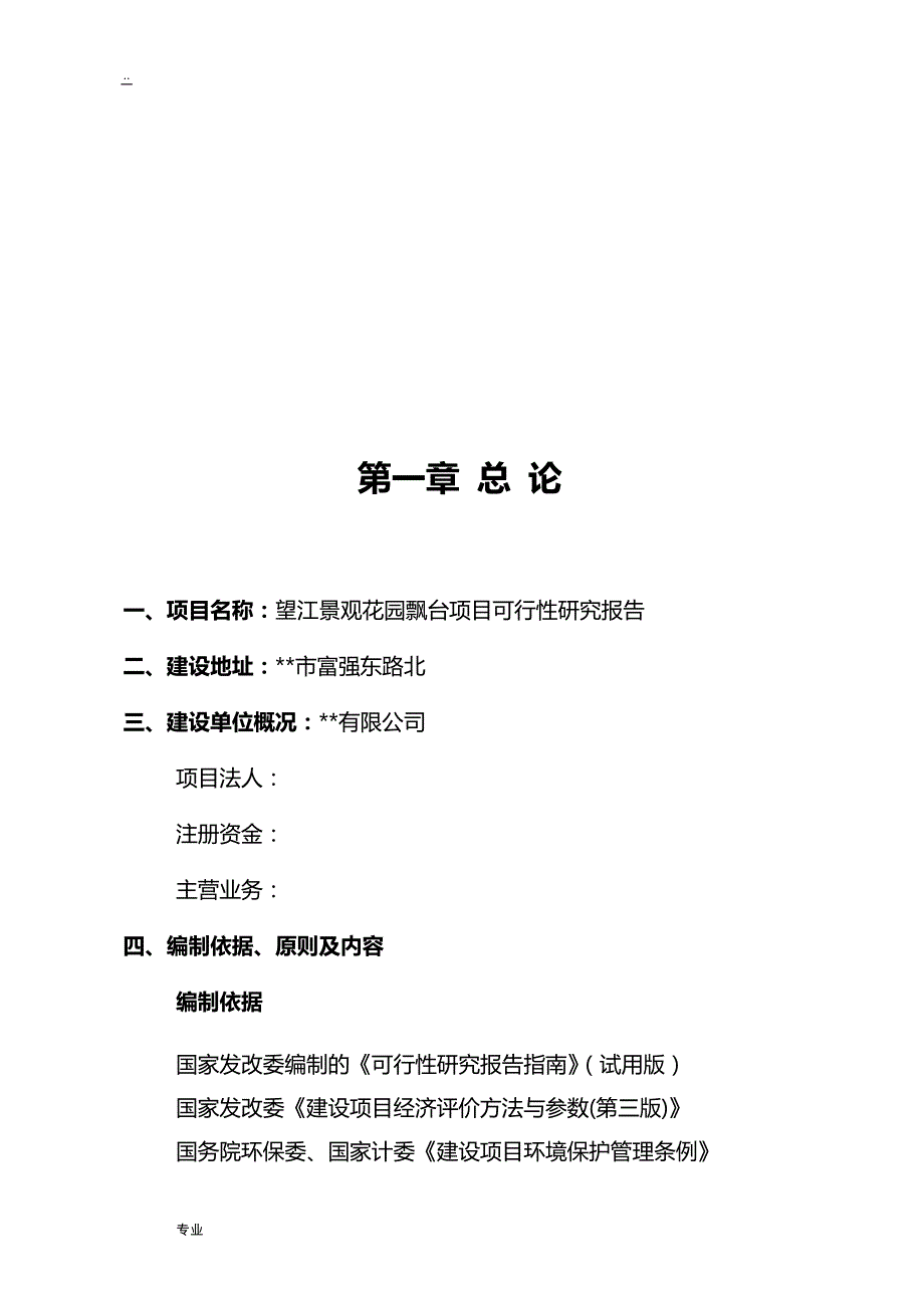 望江景观花园飘台建设项目可行性研究报告_第2页