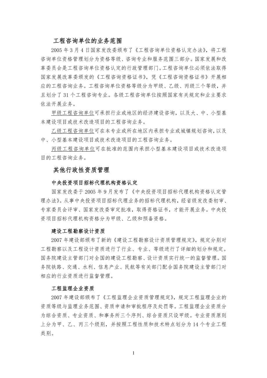 工程工咨询单位不同等级业务范围_第1页
